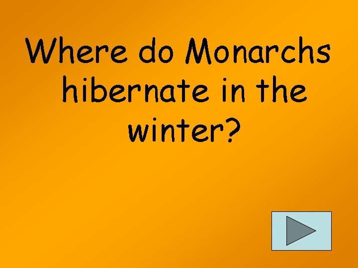 Where do Monarchs hibernate in the winter? 