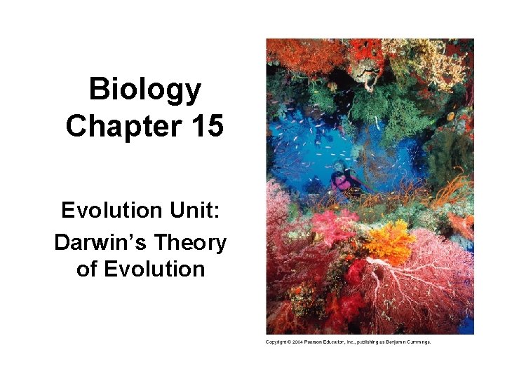 Biology Chapter 15 Evolution Unit: Darwin’s Theory of Evolution 