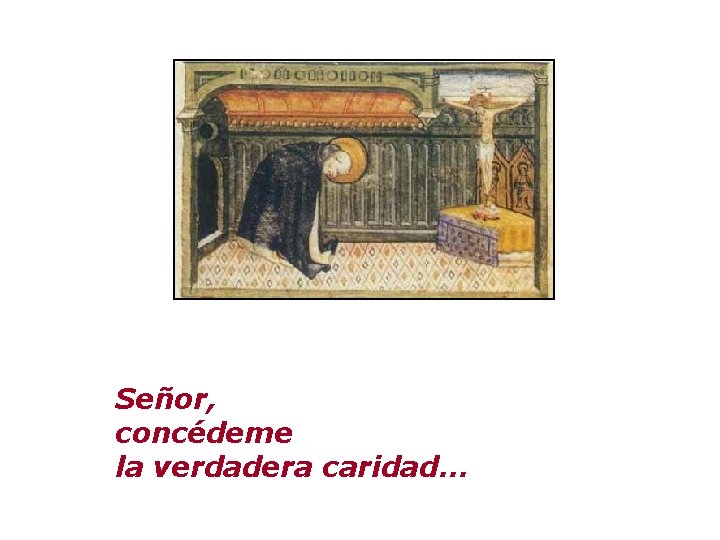 Señor, concédeme la verdadera caridad. . . 