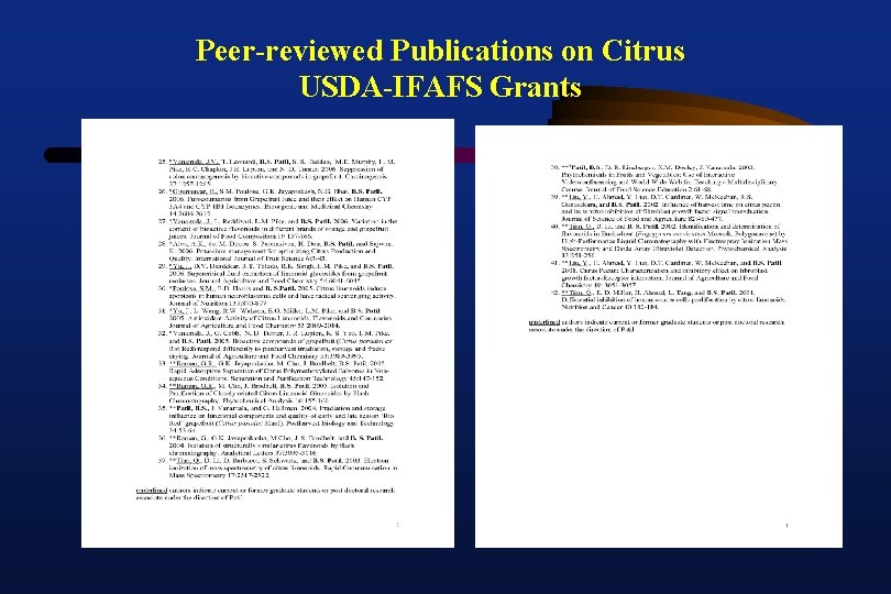Peer-reviewed Publications on Citrus USDA-IFAFS Grants Peer-reviewed Publications on Citrus USDA-IFAFS Grants