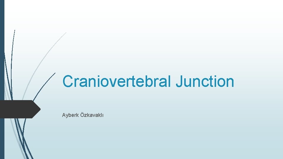 Craniovertebral Junction Ayberk Özkavaklı 