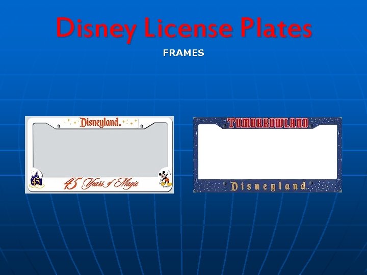 Disney License Plates FRAMES 