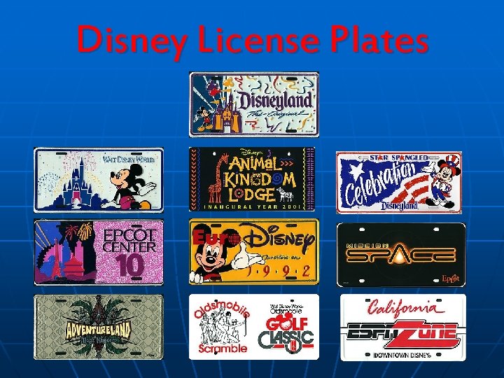 Disney License Plates 