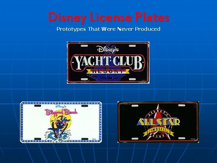 Disney License Plates Prototypes That Were Never Produced 