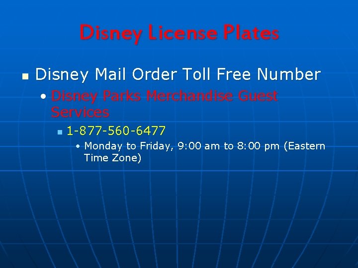 Disney License Plates n Disney Mail Order Toll Free Number • Disney Parks Merchandise