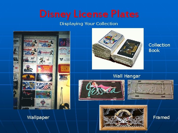 Disney License Plates Displaying Your Collection Book Wall Hangar Wallpaper Framed 