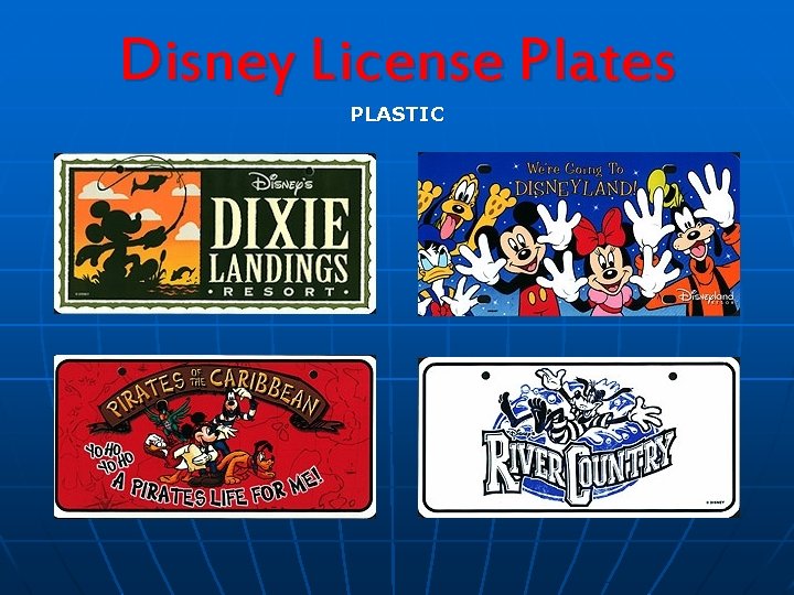 Disney License Plates PLASTIC 