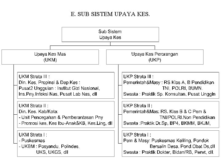 E. SUB SISTEM UPAYA KES. E. SUB SISTEM UPAYA KES.