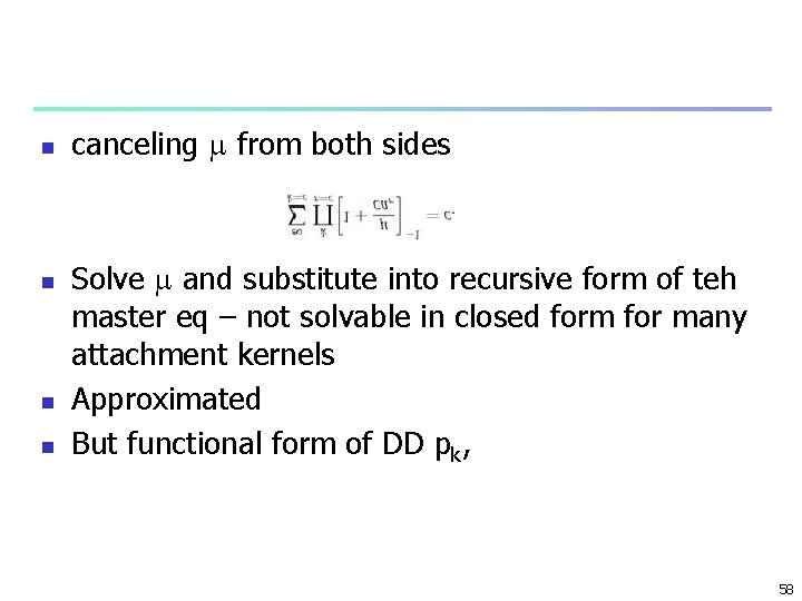 n n canceling from both sides Solve and substitute into recursive form of teh