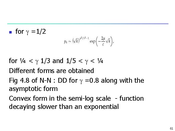 n for =1/2 for ¼ < 1/3 and 1/5 < < ¼ Different forms