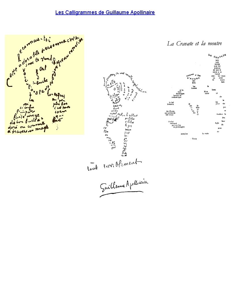 Les Calligrammes de Guillaume Apollinaire 