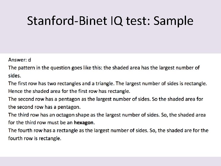 Stanford-Binet IQ test: Sample 