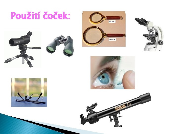 Použití čoček: 