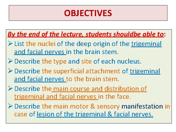 OBJECTIVES By the end of the lecture, students shouldbe able to: Ø List the