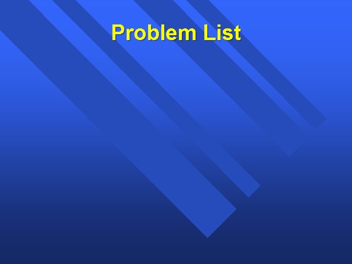 Problem List 