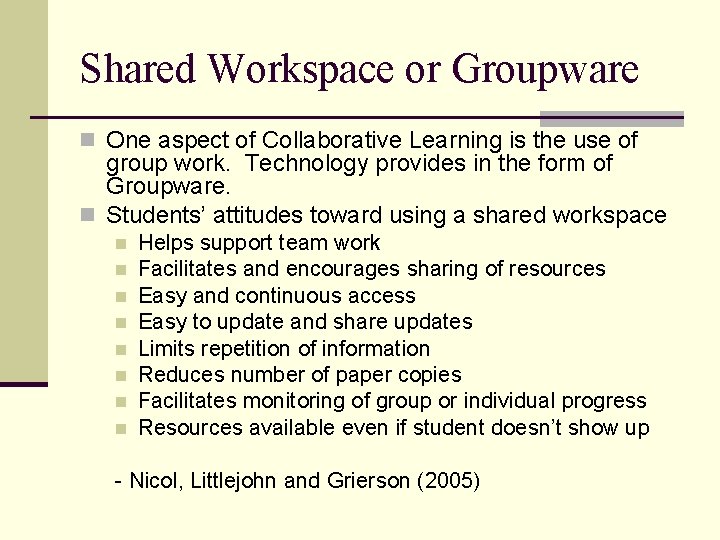 Wikiing Your Way to Collaborative Learning Molly Beestrum