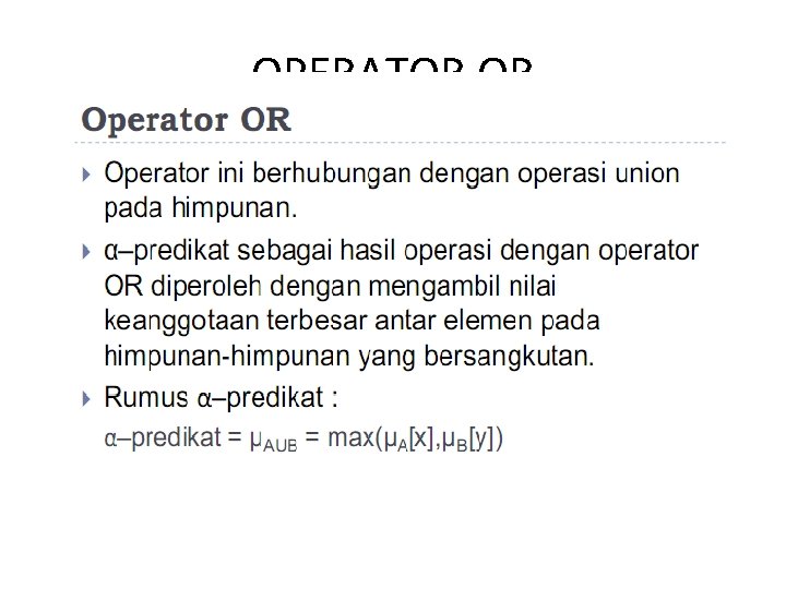 OPERATOR OR 