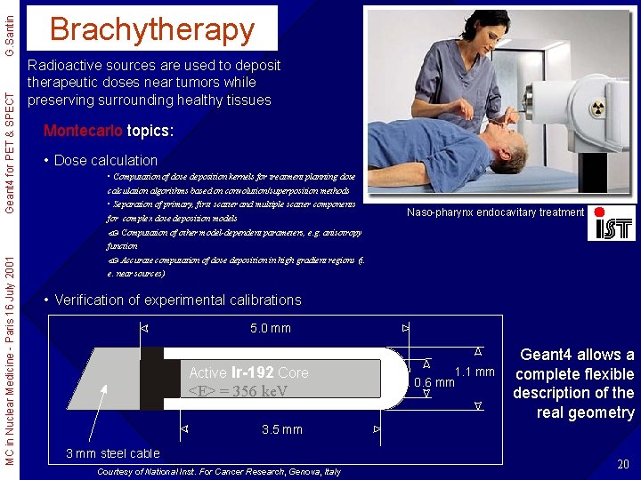 G. Santin Geant 4 for PET & SPECT MC in Nuclear Medicine - Paris