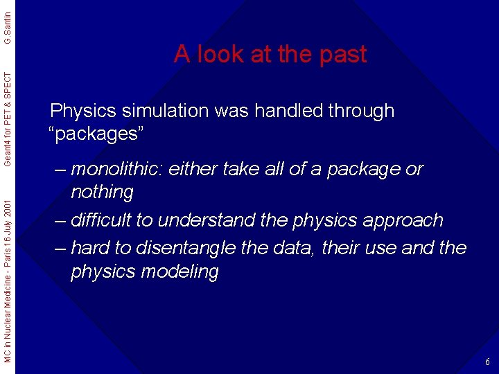 G. Santin Geant 4 for PET & SPECT MC in Nuclear Medicine - Paris
