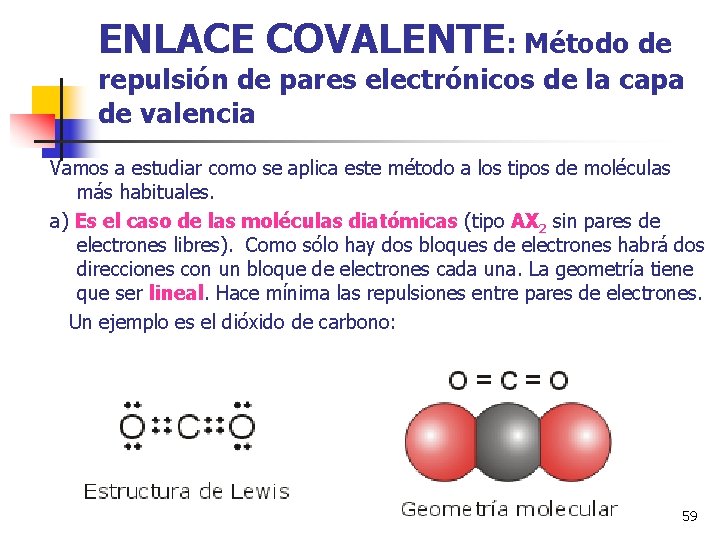 ENLACE COVALENTE: Método de repulsión de pares electrónicos de la capa de valencia Vamos