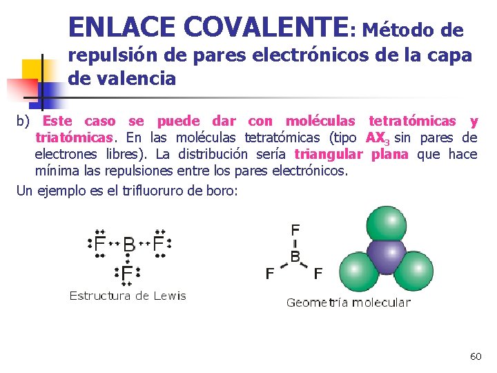 ENLACE COVALENTE: Método de repulsión de pares electrónicos de la capa de valencia b)