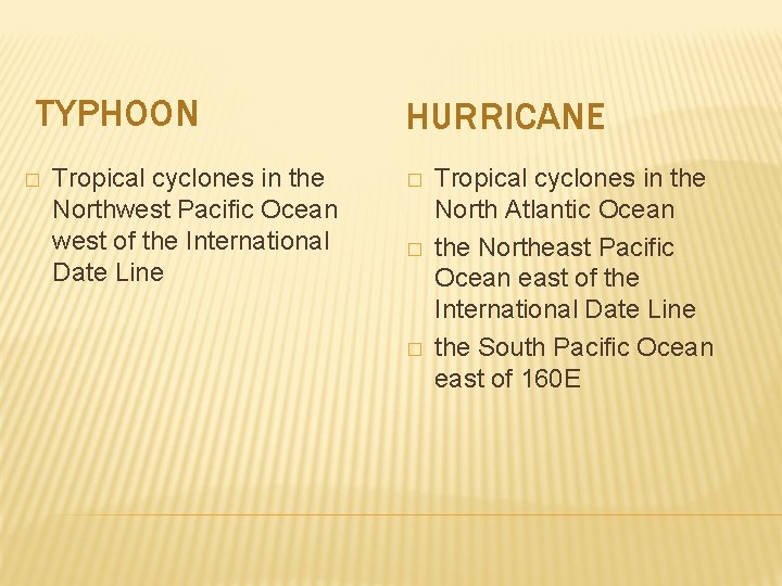 TYPHOON � Tropical cyclones in the Northwest Pacific Ocean west of the International Date