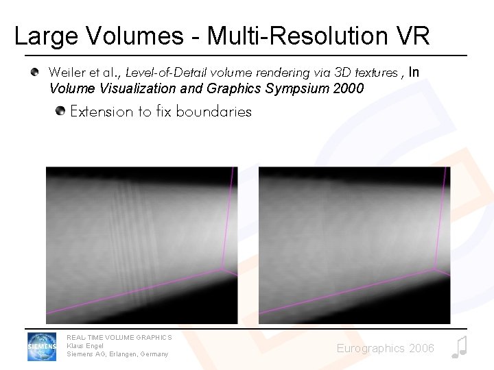 Large Volumes - Multi-Resolution VR Weiler et al. , Level-of-Detail volume rendering via 3