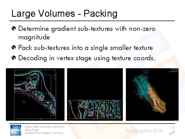 Large Volumes - Packing Determine gradient sub-textures with non-zero magnitude Pack sub-textures into a