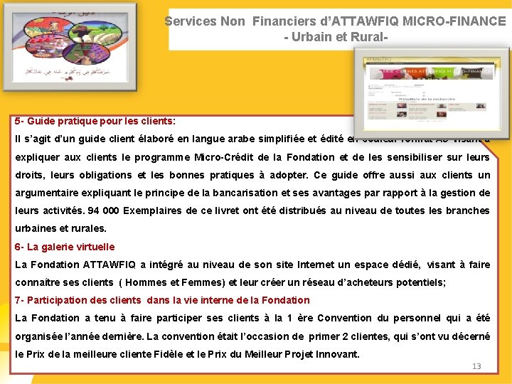 Services Non Financiers d’ATTAWFIQ MICRO-FINANCE - Urbain et Rural- 5 - Guide pratique pour