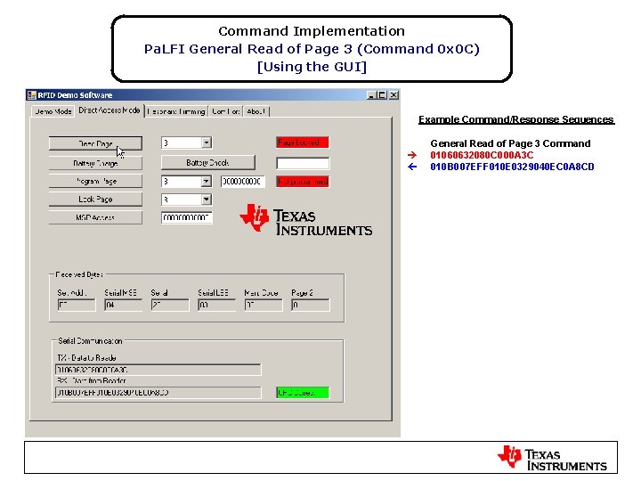 Command Implementation Pa. LFI General Read of Page 3 (Command 0 x 0 C)