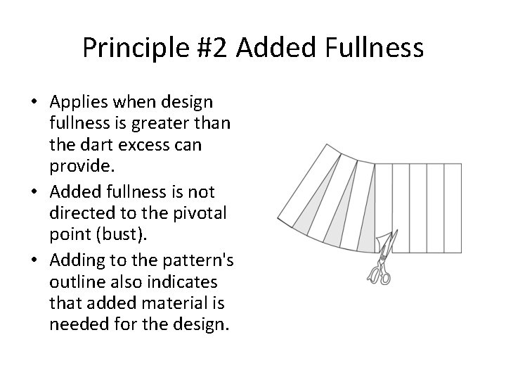 Principle #2 Added Fullness • Applies when design fullness is greater than the dart