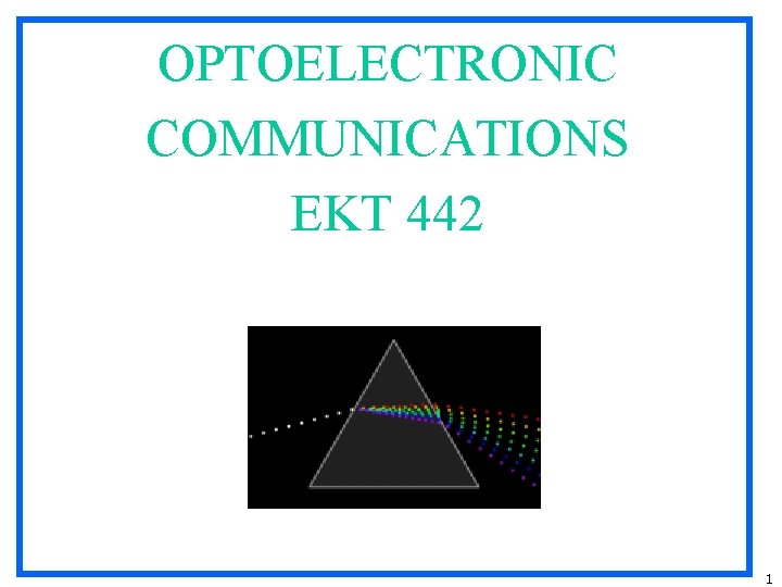 OPTOELECTRONIC COMMUNICATIONS EKT 442 1 