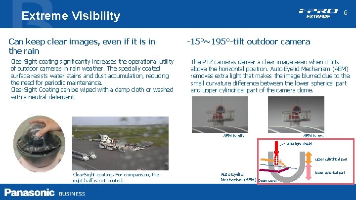 6 Extreme Visibility Can keep clear images, even if it is in the rain