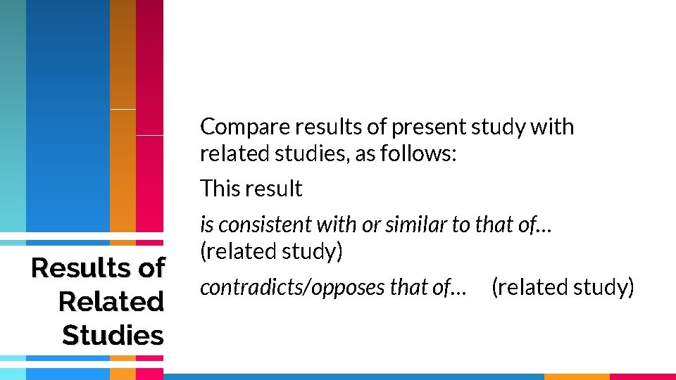 Compare results of present study with related studies, as follows: This result Results of Compare results of present study with related studies, as follows: This result Results of
