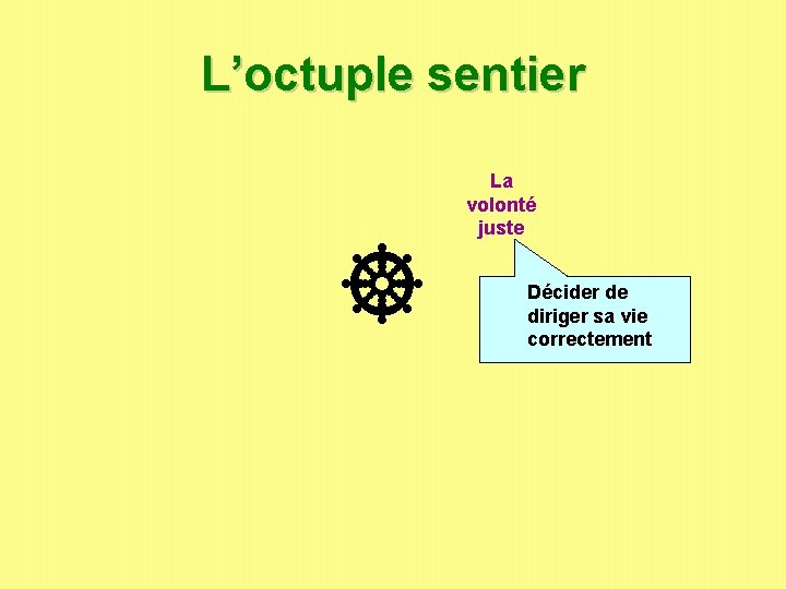 L’octuple sentier La volonté juste Décider de diriger sa vie correctement L’octuple sentier La volonté juste Décider de diriger sa vie correctement