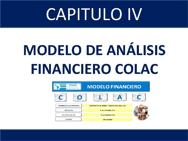 CAPITULO IV MODELO DE ANÁLISIS FINANCIERO COLAC 