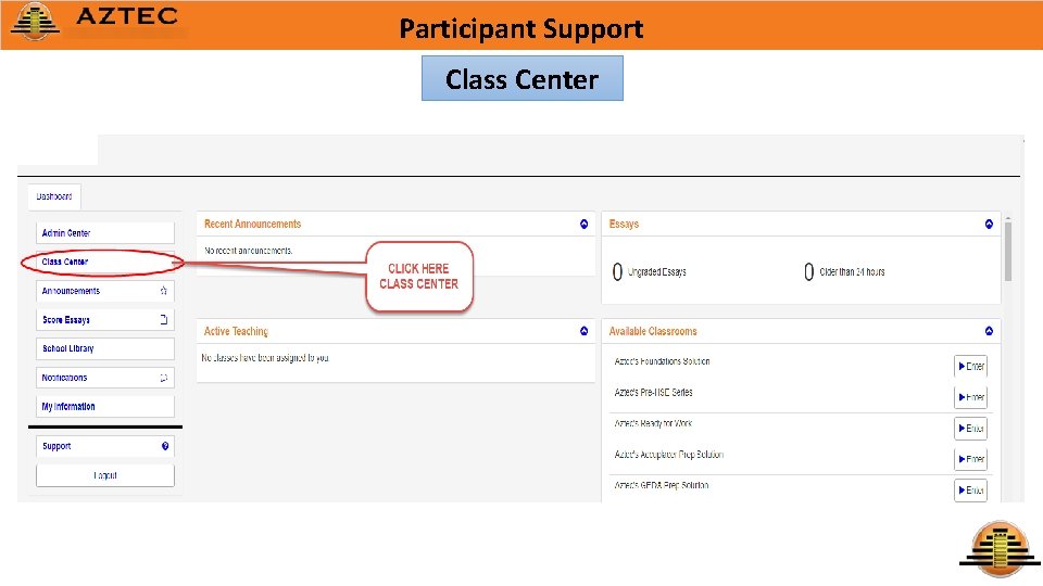 Participant Support Class Center 