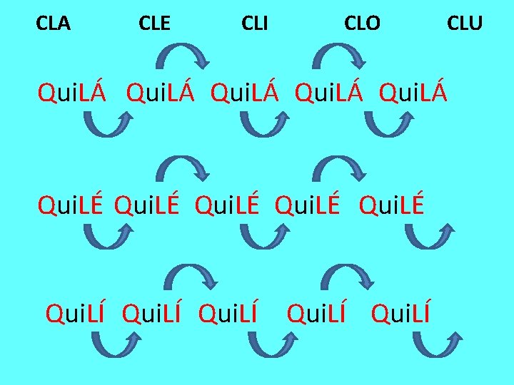 CLA CLE CLI CLO CLU Qui. LÁ Qui. LÉ Qui. LÍ CLA CLE CLI CLO CLU Qui. LÁ Qui. LÉ Qui. LÍ
