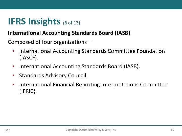 IFRS Insights (8 of 13) International Accounting Standards Board (IASB) Composed of four organizations—