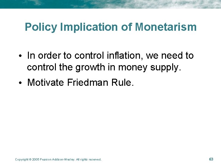 Policy Implication of Monetarism • In order to control inflation, we need to control Policy Implication of Monetarism • In order to control inflation, we need to control