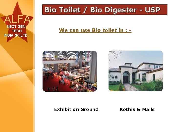 ALFA NEXT GEN TECH INDIA (P) LTD. Bio Toilet / Bio Digester - USP