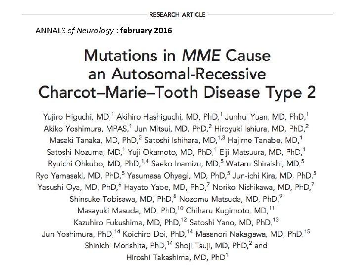 ANNALS of Neurology : february 2016 ANNALS of Neurology : february 2016