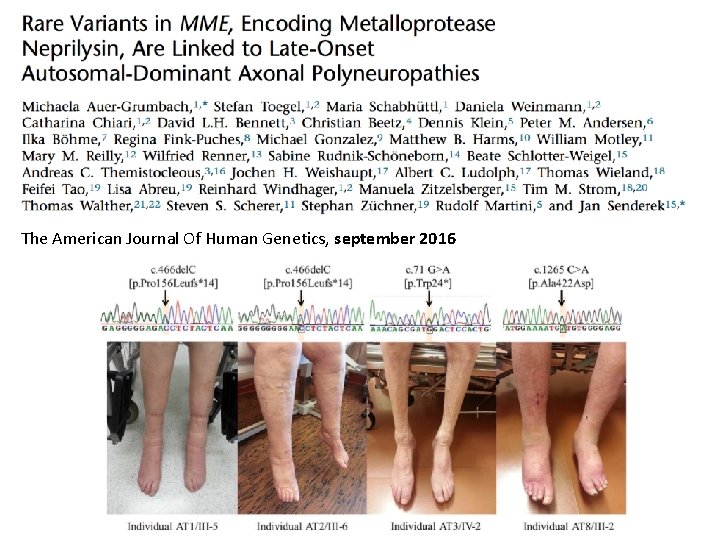 The American Journal Of Human Genetics, september 2016 The American Journal Of Human Genetics, september 2016