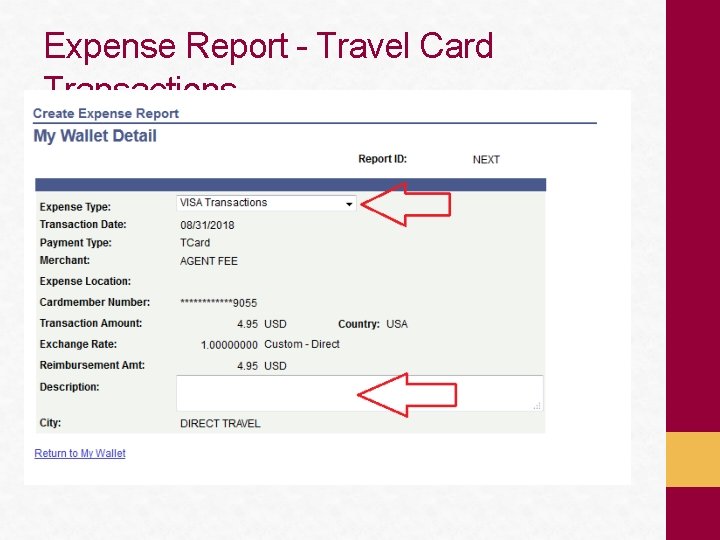 Expense Report - Travel Card Transactions 