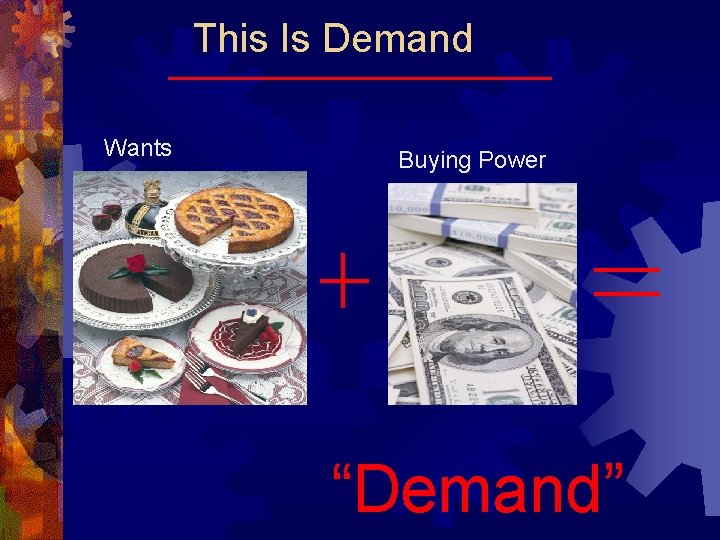 This Is Demand Wants Buying Power “Demand” 