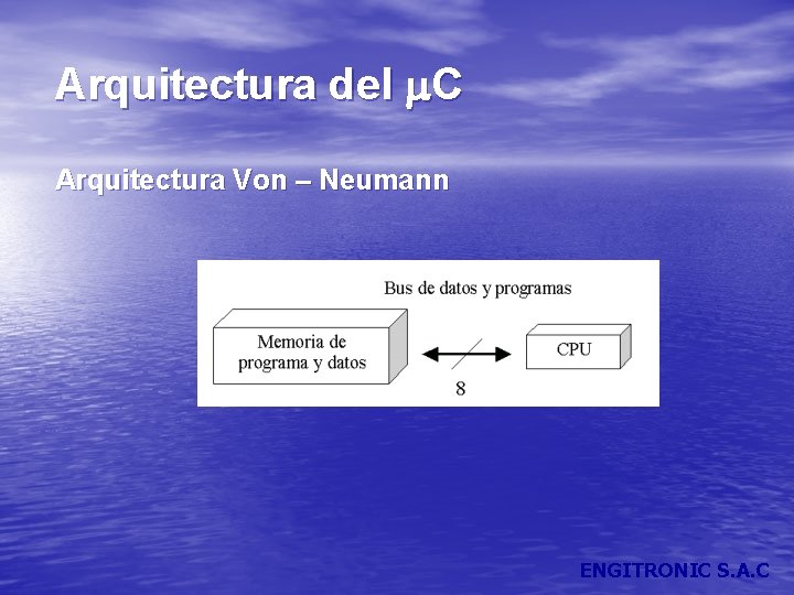 Arquitectura del C Arquitectura Von – Neumann ENGITRONIC S. A. C 