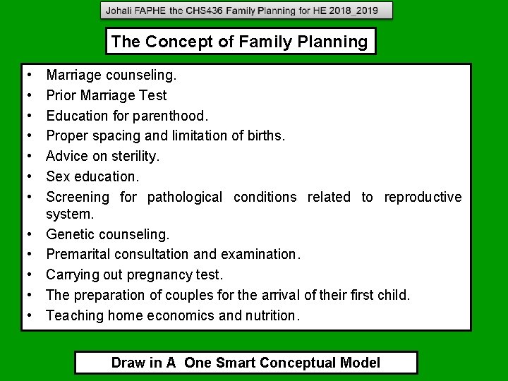 The Concept of Family Planning • • • Marriage counseling. Prior Marriage Test Education The Concept of Family Planning • • • Marriage counseling. Prior Marriage Test Education