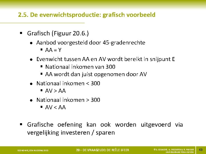 2. 5. De evenwichtsproductie: grafisch voorbeeld § Grafisch (Figuur 20. 6. ) l l