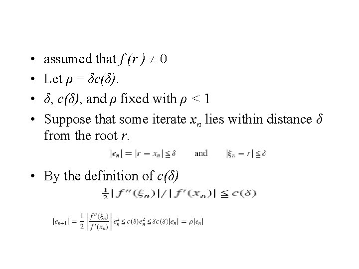  • • assumed that f (r ) 0 Let ρ = δc(δ). δ,