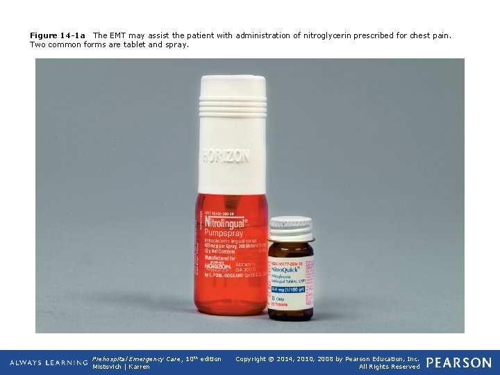 Figure 14 -1 a The EMT may assist the patient with administration of nitroglycerin